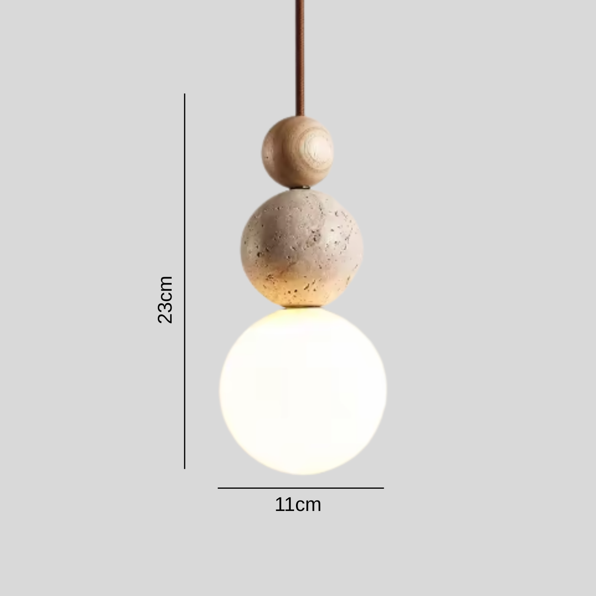Pendente de Teto em Pedra Natural LED Integrado Bivolt Estilo Bauhaus para Quarto e Sala de Jantar