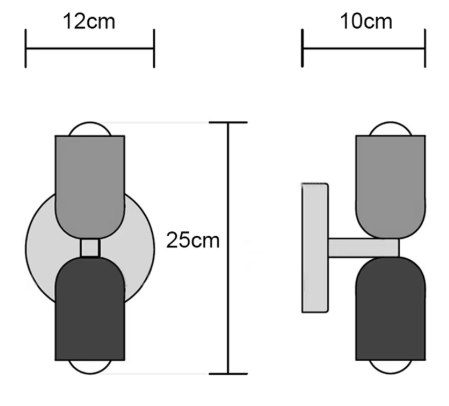Arandela de Parede Dupla em Metal E27 Bivolt Bidirecional Estilo Nórdico para Quarto e Sala