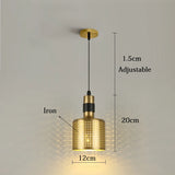 Pendente de Teto em Metal E27 Bivolt Estilo Industrial Nórdico para Cabeceira de Quarto