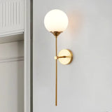 Arandela de Parede Balão em Metal Dourado e Globo de Vidro G9 Bivolt Bidirecional para Sala e Quarto