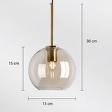 Pendente de Teto em Vidro e Metal E27 Bivolt Estilo Loft Industrial para Sala e Cozinha