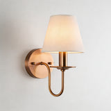 Arandela de Parede em Ferro Cobre com Cúpula de Tecido E14 Bivolt Estilo Europeu para Quarto e Sala