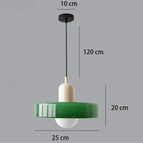 Pendente de Teto em Vidro Colorido e Metal E27 Bivolt Estilo Nórdico para Sala de Jantar e Estar