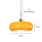 Pendente e Plafon de Teto em Vidro Fosco Estilo Bauhaus E27 5W Bivolt para Sala de Jantar e Cozinha