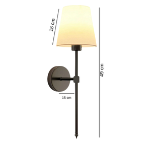 Arandela de Parede Recarregável em Metal com Cúpula de Tecido E27 LED RGB Dimerizável Bivolt 72h para Quarto e Sala