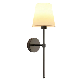 Arandela de Parede Recarregável em Metal com Cúpula de Tecido E27 LED RGB Dimerizável Bivolt 72h para Quarto e Sala