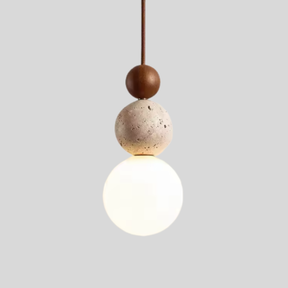 Pendente de Teto em Pedra Natural LED Integrado Bivolt Estilo Bauhaus para Quarto e Sala de Jantar