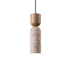 Pendente de Teto em Pedra Travertino Natural E27 Bivolt Estilo Japonês para Quarto e Sala de Jantar