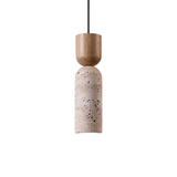Pendente de Teto em Pedra Travertino Natural E27 Bivolt Estilo Japonês para Quarto e Sala de Jantar