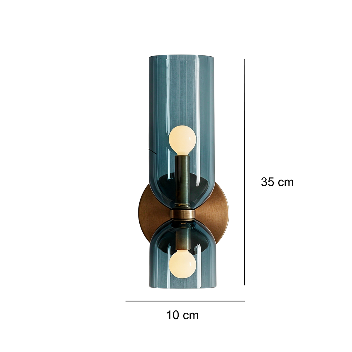 Arandela de Parede em Vidro e Metal com Luz Dupla E14 Bivolt Estilo Nórdico Minimalista para Quarto e Corredor