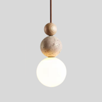 Pendente de Teto em Pedra Natural LED Integrado Bivolt Estilo Bauhaus para Quarto e Sala de Jantar