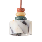 Pendente de Teto em Pedra Natural Mármore Colorido E27 Bivolt para Quarto e Sala de Jantar