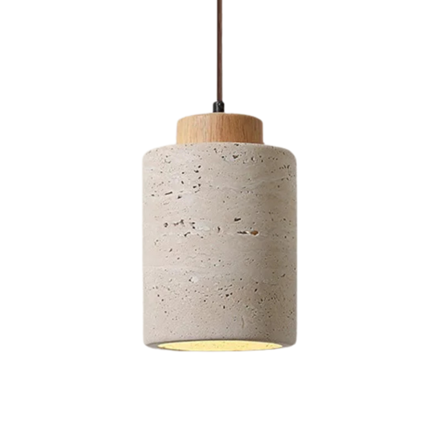 Pendente de Teto em Pedra Travertino E27 Bivolt Estilo Japonês para Sala de Jantar e Quarto