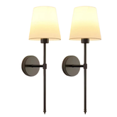 Arandela de Parede Recarregável em Metal com Cúpula de Tecido E27 LED RGB Dimerizável Bivolt 72h para Quarto e Sala