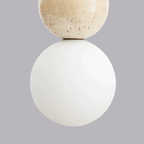 Pendente de Teto em Pedra Natural LED Integrado Bivolt Estilo Bauhaus para Quarto e Sala de Jantar