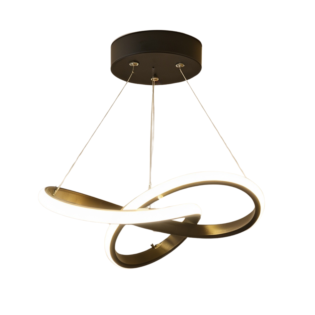 Lustre Suspenso em Alumínio LED 16W 3000K Design Orgânico Bivolt para Sala de Jantar e Quarto