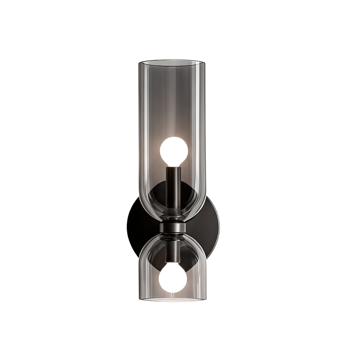 Arandela de Parede em Vidro e Metal com Luz Dupla E14 Bivolt Estilo Nórdico Minimalista para Quarto e Corredor