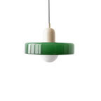 Pendente de Teto em Vidro Colorido e Metal E27 Bivolt Estilo Nórdico para Sala de Jantar e Estar