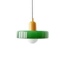 Pendente de Teto em Vidro Colorido e Metal E27 Bivolt Estilo Nórdico para Sala de Jantar e Estar