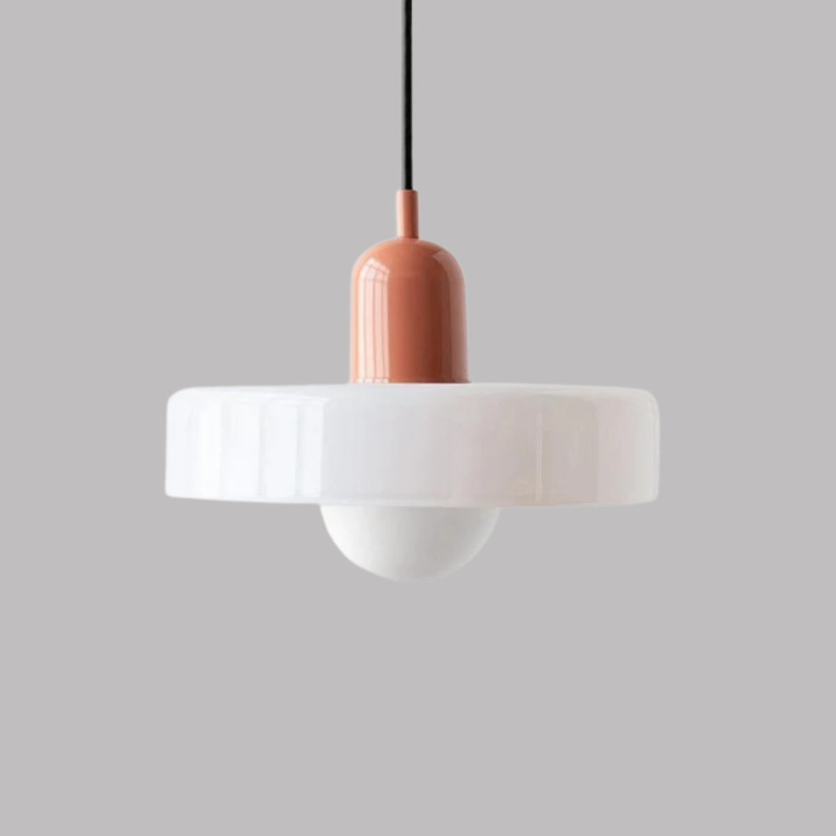 Pendente de Teto em Vidro Colorido e Metal E27 Bivolt Estilo Nórdico para Sala de Jantar e Estar