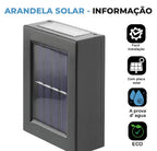 Arandela Solar LED Externa à Prova d'Água IP65 Bidirecional Luz Quente para Muro e Jardim