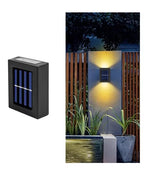 Arandela Solar LED Externa à Prova d'Água IP65 Bidirecional Luz Quente para Muro e Jardim
