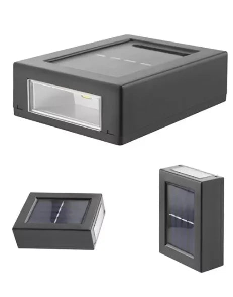 Arandela Solar LED Externa à Prova d'Água IP65 Bidirecional Luz Quente para Muro e Jardim