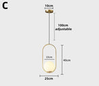 Pendente de Teto em Metal Dourado Polido Minimalista Bivolt para Sala de Jantar e Cozinha