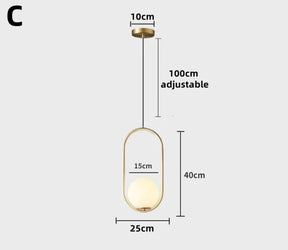 Pendente de Teto em Metal Dourado Polido Minimalista Bivolt para Sala de Jantar e Cozinha