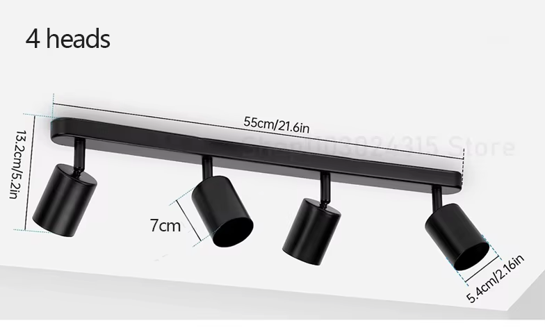 Trilho Spot LED GU10 de Sobrepor Direcionável Bivolt para Sala, Cozinha e Escritório