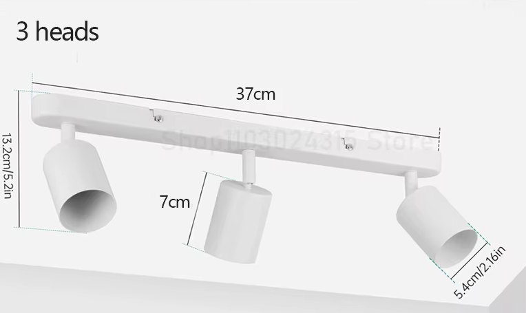 Trilho Spot LED GU10 de Sobrepor Direcionável Bivolt para Sala, Cozinha e Escritório