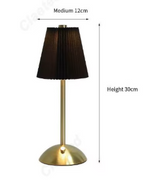 Luminária de Mesa LED Recarregável em Metal Portátil Tricolor Decorativa para Quarto e Sala