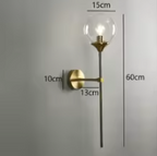 Arandela de Parede Balão em Metal Dourado e Globo de Vidro G9 Bivolt Bidirecional para Sala e Quarto