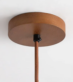 Pendente de Teto em Travertino Natural e Madeira 12W Bivolt Wabi-Sabi 15cm para Quarto e Sala de Jantar