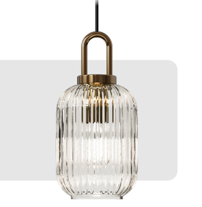 Pendente de Teto em Vidro Trabalhado e Ferro E27 Bivolt Estilo Japonês para Sala de Jantar e Quarto