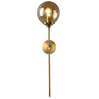 Arandela de Parede Balão em Metal Dourado e Globo de Vidro G9 Bivolt Bidirecional para Sala e Quarto