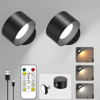 Spot LED Recarregável Magnético com Controle Remoto USB-C Sem Fio Tricolor para Quadros e Parede