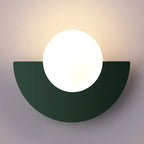 Arandela de Parede Semicircular em Metal com Globo G9 Bivolt Colorida para Quarto e Sala