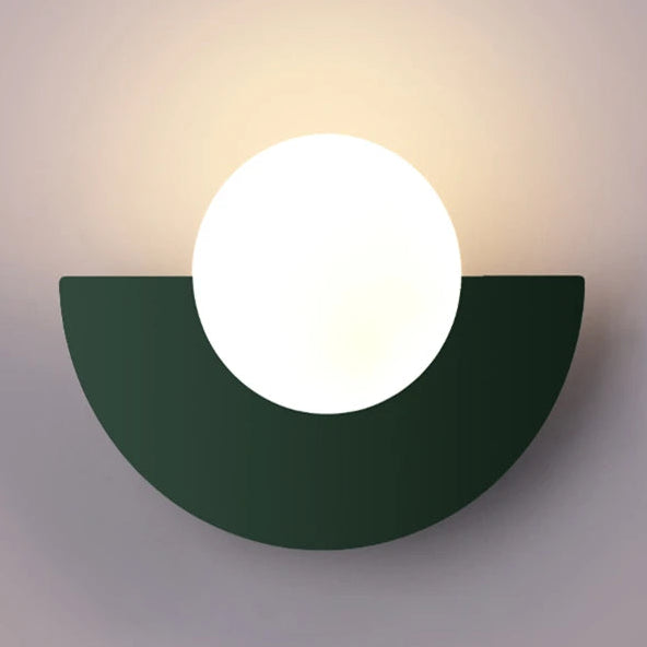 Arandela de Parede Semicircular em Metal com Globo G9 Bivolt Colorida para Quarto e Sala