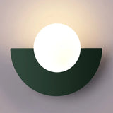 Arandela de Parede Semicircular em Metal com Globo G9 Bivolt Colorida para Quarto e Sala