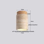 Plafon de Teto em Travertino Natural e Madeira E27 Bivolt Arquitetônico para Sala e Quarto
