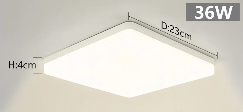 Plafon LED Quadrado de Teto Sobrepor Bivolt 18W a 48W Tricolor para Sala, Quarto e Cozinha