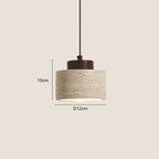 Pendente de Teto em Pedra Travertino E27 Bivolt Estilo Japonês para Sala de Jantar e Quarto
