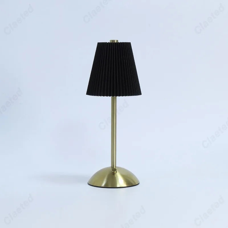 Luminária de Mesa LED Recarregável em Metal Portátil Tricolor Decorativa para Quarto e Sala