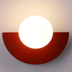 Arandela de Parede Semicircular em Metal com Globo G9 Bivolt Colorida para Quarto e Sala