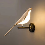 Arandela de Parede em Alumínio LED Integrado Bivolt Art Déco Pássaro para Sala e Quarto
