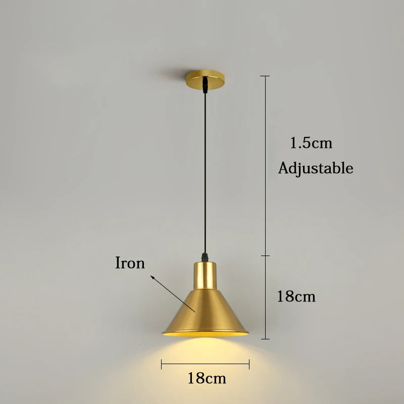 Pendente de Teto em Metal E27 Bivolt Estilo Industrial Nórdico para Cabeceira de Quarto