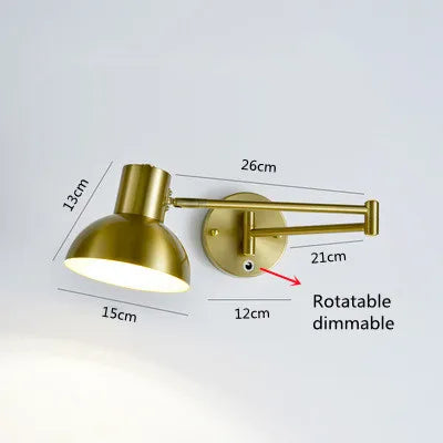 Arandela de Parede Articulada em Metal Bivolt para Cabeceira de Quarto e Leitura