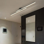 Luminária de Teto Linear em Alumínio LED Integrado 220V Sobreposta para Sala e Escritório