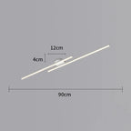 Luminária de Teto Linear em Alumínio LED Integrado 220V Sobreposta para Sala e Escritório